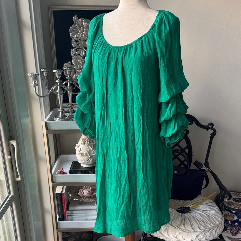 Elegant Green Long Sleeve Dress
